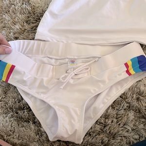 RAD swimwear- White Retro Style- Medium- never worn